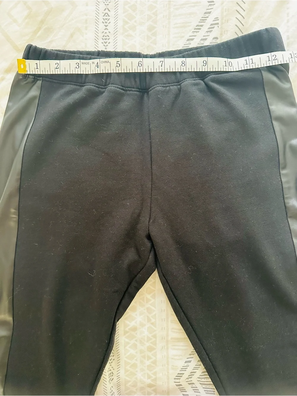 Children’s Place Black Faux Leather-Trim Leggings